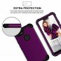 For Google Pixel 3 XL Case Three Layer Heavy Duty Hybrid Sturdy Purple/Black