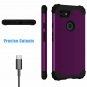 For Google Pixel 3 XL Case Three Layer Heavy Duty Hybrid Sturdy Purple/Black