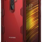 For Pocophone F1 Case Ergonomic Transparent Tough Fusion X Designed Style Red