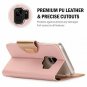 For Samsung Galaxy S9 Wallet Case with Card Holders Mirror Wristlet Pink