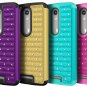 For Motorola Verizon Turbo 2 Case Heavy Duty Shock Absorbing Hybrid Stud Gold