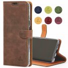 Samsung Galaxy S9 Plus Case Snakehive Genuine Leather Wallet with Viewing Brown