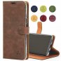 Samsung Galaxy S9 Plus Case Snakehive Genuine Leather Wallet with Viewing Brown