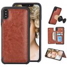 iPhone Xs Max Wallet Case Card Holder Premium Leather Magnetic Closure Brown