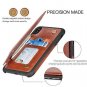 iPhone Xs Max Wallet Case Card Holder Premium Leather Magnetic Closure Brown