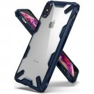 For iPhone Xs Max Case Ergonomic Transparent Military Drop Tested Bumper Navy