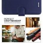 For iPhone 7/8 Plus Case Flip Folio Genuine Leather Wallet and Credit Card Navy