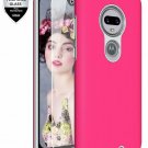 For Moto G7 Case with 9H Tempered Glass Screen Protector Dual Layer Pink