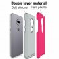 For Moto G7 Case with 9H Tempered Glass Screen Protector Dual Layer Pink
