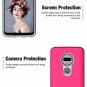 For Moto G7 Case with 9H Tempered Glass Screen Protector Dual Layer Pink