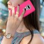 For Moto G7 Case with 9H Tempered Glass Screen Protector Dual Layer Pink