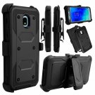 For Galaxy J3 2018 Case Heavy Duty Shockproof Full Body Protection Rugged Black