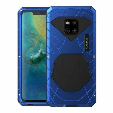 For Huawei Mate 20 Pro Case Armor Aluminum Heavy Duty Bumper Hard Tough Blue