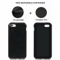 iPhone 5/5S/SE Case Premium Leather Back Flexible TPU Silicone Hybrid Black