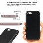 iPhone 5/5S/SE Case Premium Leather Back Flexible TPU Silicone Hybrid Black