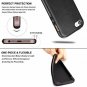iPhone 5/5S/SE Case Premium Leather Back Flexible TPU Silicone Hybrid Black