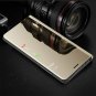 For Galaxy A8 Plus Case Mirror Design Clear View Flip Bookstyle Luxury Gold