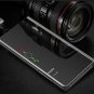 For Galaxy A8 Plus Case Mirror Design Clear View Flip Bookstyle Luxury Black