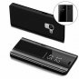 For Galaxy A8 Plus Case Mirror Design Clear View Flip Bookstyle Luxury Black