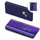 For Galaxy A8 Plus Case Mirror Design Clear View Flip Bookstyle Luxury Purple