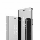 For Galaxy A7 2018 A750 Case Mirror Design Clear Flip Bookstyle Luxury Silver