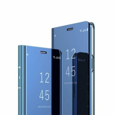 For Galaxy A7 2018 A750 Case Mirror Design Clear Flip Bookstyle Luxury Blue