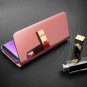 For Galaxy A7 2018 A750 Case Mirror Design Clear Flip Bookstyle Luxury Rose Gold