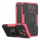For Galaxy J8 2018 Case Hybrid Rugged Heavy Duty Armor Hard Back Cover Hot Pink
