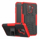 For Galaxy J8 2018 Case Hybrid Rugged Heavy Duty Armor Hard Back Cover Red