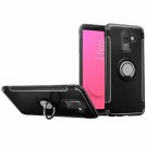 For Galaxy J8 2018 Case Hybrid Back with 360 Degree Rotation Ring Holder Black