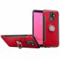 For Galaxy J8 2018 Case Hybrid Back with 360 Degree Rotation Ring Holder Red