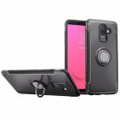 For Galaxy J8 2018 Case Hybrid Back with 360 Degree Rotation Ring Holder Gray