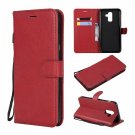 For Samsung J8 Case Wallet Kickstand Premium Leather Book Style Magnetic Red