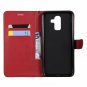 For Samsung J8 Case Wallet Kickstand Premium Leather Book Style Magnetic Red