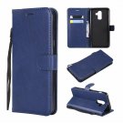 Samsung J8 Case Wallet Premium Leather Magnetic Protective Card Holder deepblue