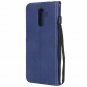 Samsung J8 Case Wallet Premium Leather Magnetic Protective Card Holder deepblue