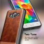 For Galaxy Grand Prime Case w/Tempered Glass Screen Protector Cowhide Brown