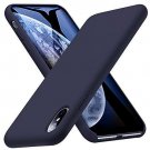 For iPhone Xs Max Case Liquid Silicone Rubber Shockproof Thin Midnight Blue