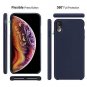 For iPhone Xs Max Case Liquid Silicone Rubber Shockproof Thin Midnight Blue