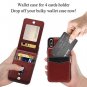 For iPhone Xs Max Case Premium Leather Scratch Wallet Credit Card Slots Brown