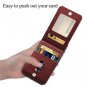 For iPhone Xs Max Case Premium Leather Scratch Wallet Credit Card Slots Brown