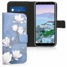 For Samsung Galaxy A6 2018 Case PU Leather Protective Taupe/White/Blue Grey
