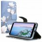 For Samsung Galaxy A6 2018 Case PU Leather Protective Taupe/White/Blue Grey