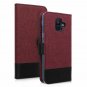 For Samsung Galaxy A6 2018 Case PU Leather Protective Dark Red/Black
