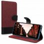 For Samsung Galaxy A6 2018 Case PU Leather Protective Dark Red/Black