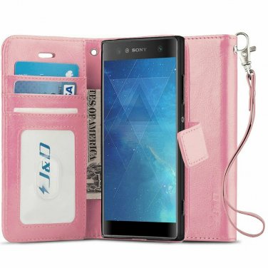 For Xperia XA2 Ultra Case Wallet Stand Slim Fit Heavy Duty Flip Cover Pink