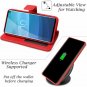 For Samsung Galaxy S10 Case Wallet Genuine Leather Wrist Strap Folio Flip Red