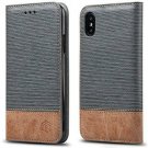 For Apple iPhone Xs/X Case Blazers Series Stand Feature Leather Wallet Grey