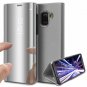 For Samsung J8 2018 Case Mirror Design Clear View Flip Bookstyle Protecter Silve