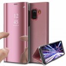For Samsung J8 2018 Case Mirror Design Clear View Flip Bookstyle Protecter Rose